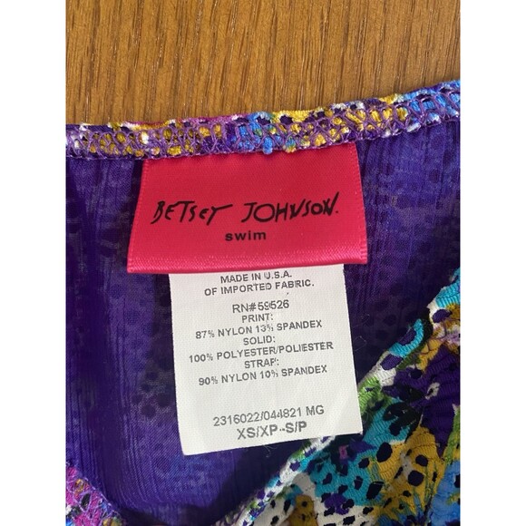 Betsey Johnson Purple Floral Coverup Dress Vintage Pinup Coquette Size XS/S - Picture 7 of 8